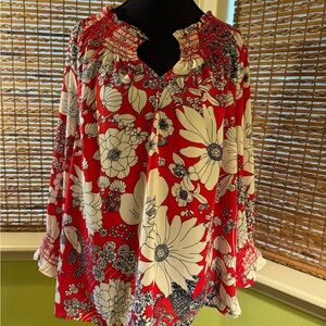 Talbots Floral Red Women's Top